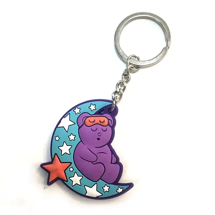 Custom 2D/3D anime soft pvc keychain Make Rubber sport Key Chain Your Logo keyring with chain