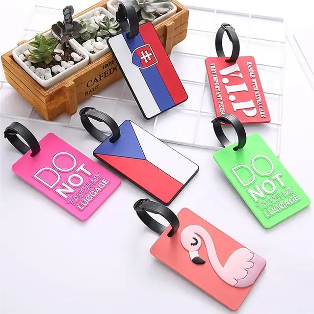 Custom Silicone 3D Luggage Tags Passport Holder Soft Pvc Luggage Name Tags