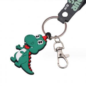 Exquisite Accessories Cute Dinosaur Shapes bell Keyring Simple Car Keychain Silicone Animals Keychains