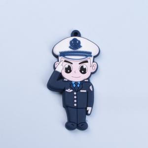 OEM Custom Soft PVC Rubber police Key Chain Rubber Keychain Silicone Keyring 2D 3D Key Ring